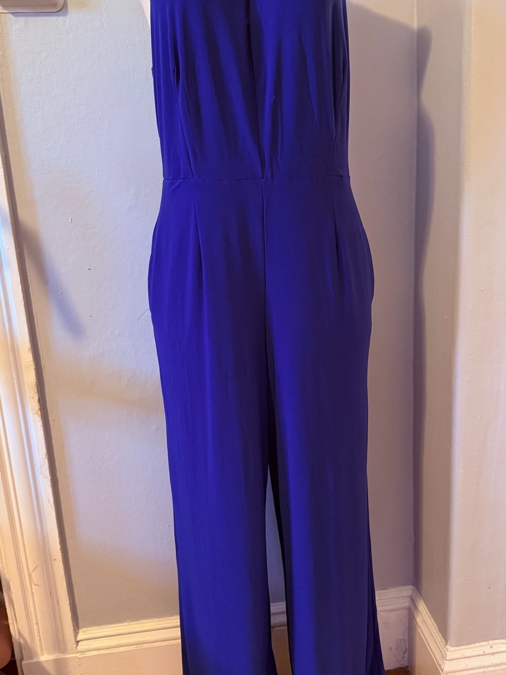 Nina Leonard Cobalt Blue Wide-Leg Jumpsuit